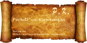 Perhócs Konstantin névjegykártya